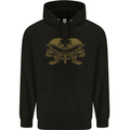 Two Army Skulls Gothic Biker Heavy Metal Rock Childrens Kids Hoodie Black