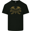Two Army Skulls Gothic Biker Heavy Metal Rock Kids T-Shirt Childrens Black