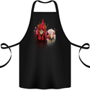 Two Colourful Chickens Watercolour Cotton Apron 100% Organic Black