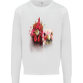 Two Colourful Chickens Watercolour Kids Sweatshirt Jumper White