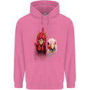 Two Colourful Chickens Watercolour Mens 80% Cotton Hoodie Azelea