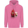 Two Colourful Chickens Watercolour Mens 80% Cotton Hoodie Azelea