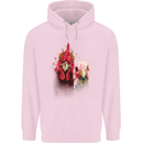 Two Colourful Chickens Watercolour Mens 80% Cotton Hoodie Light Pink