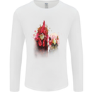 Two Colourful Chickens Watercolour Mens Long Sleeve T-Shirt White