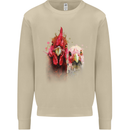 Two Colourful Chickens Watercolour Mens Sweatshirt Jumper Sand