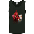 Two Colourful Chickens Watercolour Mens Vest Tank Top Black