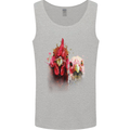 Two Colourful Chickens Watercolour Mens Vest Tank Top Sports Grey