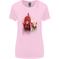 Two Colourful Chickens Watercolour Womens Wider Cut T-Shirt Light Pink