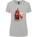 Two Colourful Chickens Watercolour Womens Wider Cut T-Shirt Sports Grey