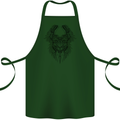 Two Roman Skulls Cotton Apron 100% Organic Forest Green