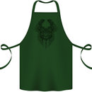 Two Roman Skulls Cotton Apron 100% Organic Forest Green