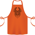 Two Roman Skulls Cotton Apron 100% Organic Orange