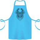 Two Roman Skulls Cotton Apron 100% Organic Turquoise