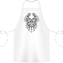 Two Roman Skulls Cotton Apron 100% Organic White
