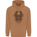 Two Roman Skulls Mens 80% Cotton Hoodie Caramel Latte