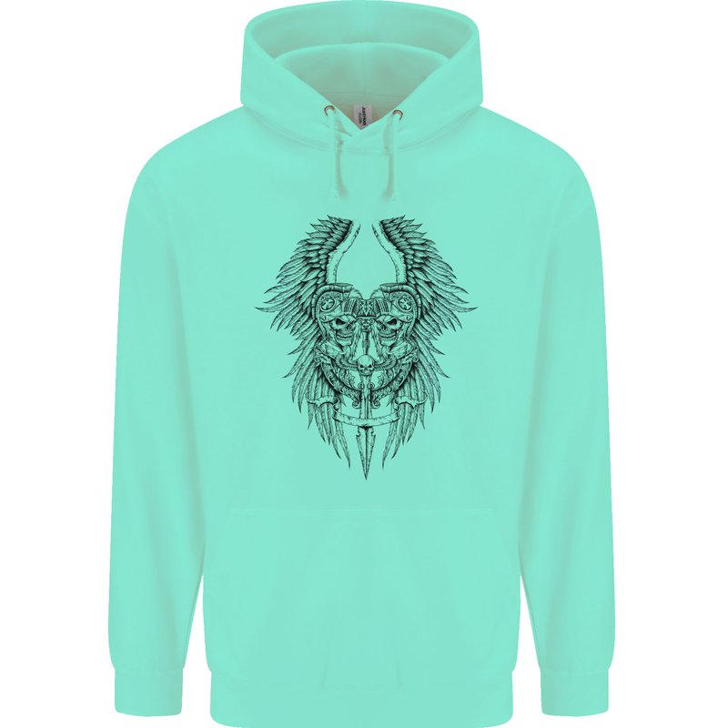 Two Roman Skulls Mens 80% Cotton Hoodie Peppermint
