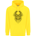 Two Roman Skulls Mens 80% Cotton Hoodie Yellow
