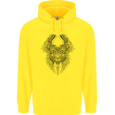 Two Roman Skulls Mens 80% Cotton Hoodie Yellow