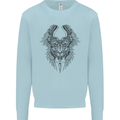 Two Roman Skulls Mens Sweatshirt Jumper Light Blue