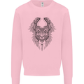 Two Roman Skulls Mens Sweatshirt Jumper Light Pink