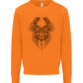 Two Roman Skulls Mens Sweatshirt Jumper Orange