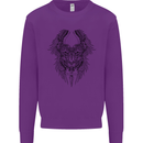 Two Roman Skulls Mens Sweatshirt Jumper Purple