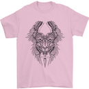 Two Roman Skulls Mens T-Shirt Cotton Gildan Light Pink