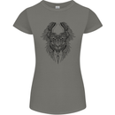 Two Roman Skulls Womens Petite Cut T-Shirt Charcoal