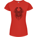 Two Roman Skulls Womens Petite Cut T-Shirt Red