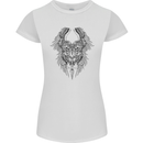 Two Roman Skulls Womens Petite Cut T-Shirt White