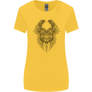 Two Roman Skulls Womens Wider Cut T-Shirt Yellow