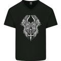 Two Roman Skulls wp Mens V-Neck Cotton T-Shirt Black