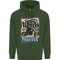 Two Wheels Biker Motorcycle Motorbike Childrens Kids Hoodie Forest Green