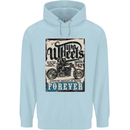 Two Wheels Biker Motorcycle Motorbike Childrens Kids Hoodie Light Blue