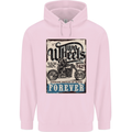Two Wheels Biker Motorcycle Motorbike Childrens Kids Hoodie Light Pink