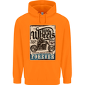 Two Wheels Biker Motorcycle Motorbike Childrens Kids Hoodie Orange