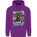 Two Wheels Biker Motorcycle Motorbike Childrens Kids Hoodie Purple