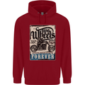 Two Wheels Biker Motorcycle Motorbike Childrens Kids Hoodie Red