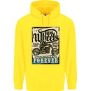 Two Wheels Biker Motorcycle Motorbike Childrens Kids Hoodie Yellow