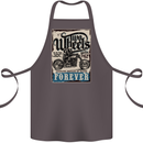 Two Wheels Biker Motorcycle Motorbike Cotton Apron 100% Organic Dark Grey