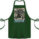 Two Wheels Biker Motorcycle Motorbike Cotton Apron 100% Organic Forest Green