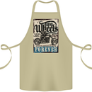 Two Wheels Biker Motorcycle Motorbike Cotton Apron 100% Organic Khaki