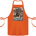 Two Wheels Biker Motorcycle Motorbike Cotton Apron 100% Organic Orange