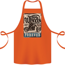 Two Wheels Biker Motorcycle Motorbike Cotton Apron 100% Organic Orange