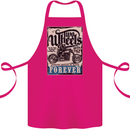 Two Wheels Biker Motorcycle Motorbike Cotton Apron 100% Organic Pink