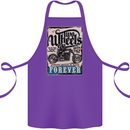 Two Wheels Biker Motorcycle Motorbike Cotton Apron 100% Organic Purple