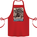 Two Wheels Biker Motorcycle Motorbike Cotton Apron 100% Organic Red