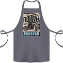 Two Wheels Biker Motorcycle Motorbike Cotton Apron 100% Organic Steel