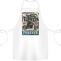 Two Wheels Biker Motorcycle Motorbike Cotton Apron 100% Organic White