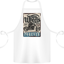 Two Wheels Biker Motorcycle Motorbike Cotton Apron 100% Organic White